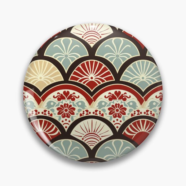 Item preview, Japanese Style Fan Scales Daisy Pattern designed and sold by DreamBackDrops.