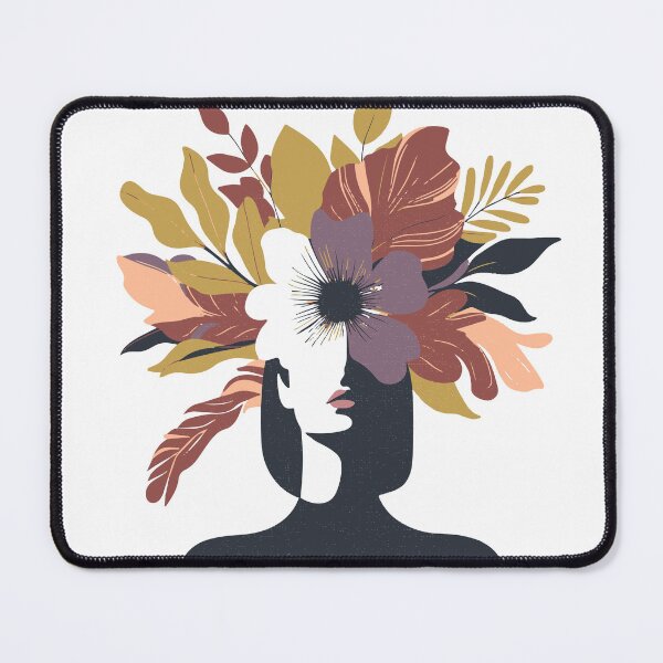 Item preview, woman with floral head, positive thoughts only, retro vintage design designed and sold by Radiant-R-art.