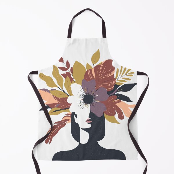 Item preview, woman with floral head, positive thoughts only, retro vintage design designed and sold by Radiant-R-art.