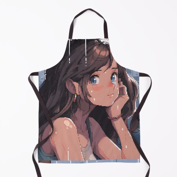 Item preview, Cozy Anime girl enjoying the rain- Pixel art designed and sold by octoboobs.