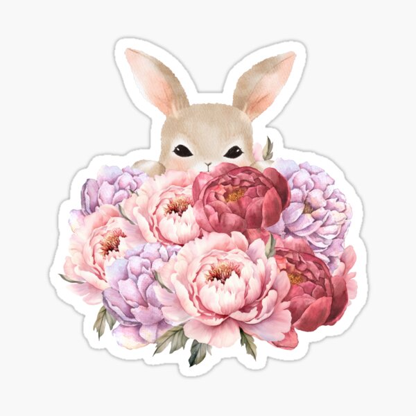 Item preview,  little easter bunny hiding / peonies  designed and sold by coloursforkids.