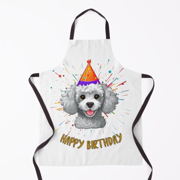 Item preview, Birthday Poodle - White Light Gray - Happy Birthday! designed and sold by wotsthis.
