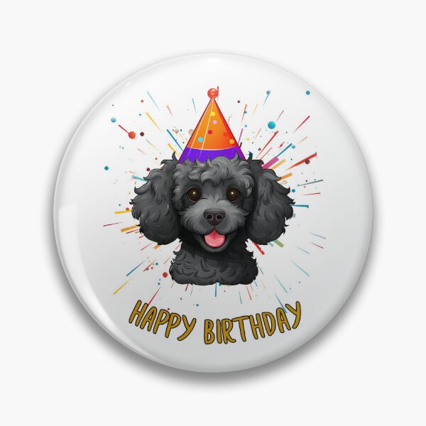Item preview, Birthday Poodle - Black - Happy Birthday! designed and sold by wotsthis.