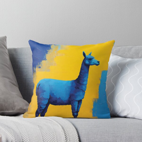Item preview, print yellow and blues Alpaca 1 designed and sold by Random Designs.