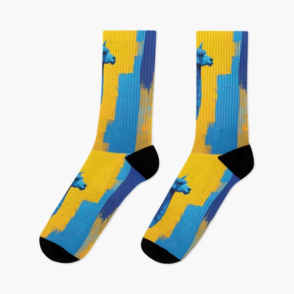 Item preview, print yellow and blues Alpaca 1 designed and sold by Random Designs.