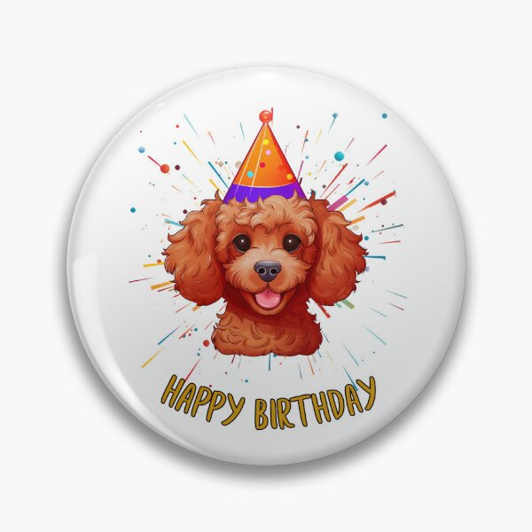 Item preview, Birthday Poodle - Dark Red - Happy Birthday! designed and sold by wotsthis.
