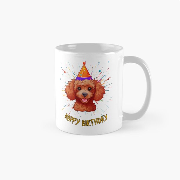 Item preview, Birthday Poodle - Dark Red - Happy Birthday! designed and sold by wotsthis.