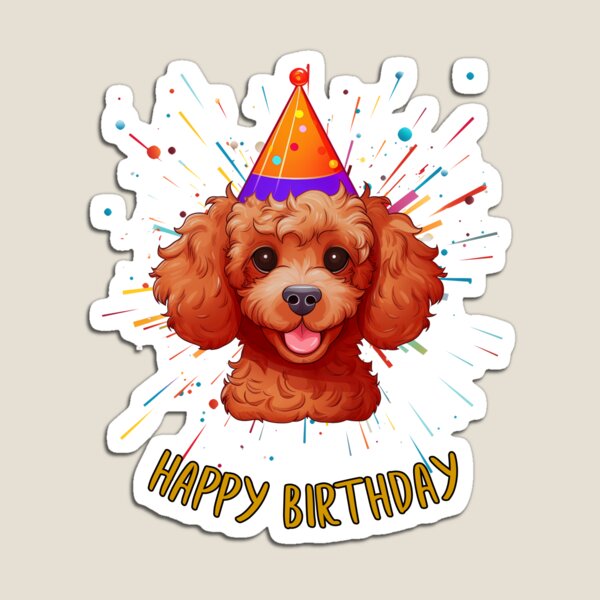 Item preview, Birthday Poodle - Dark Red - Happy Birthday! designed and sold by wotsthis.