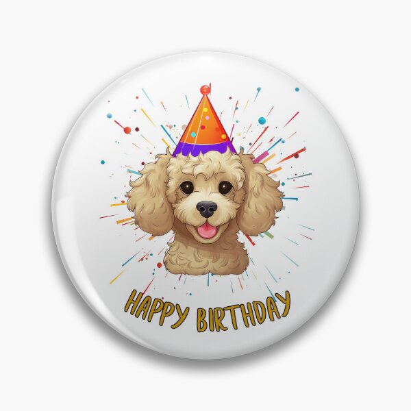 Item preview, Birthday Poodle - Cream - Happy Birthday! designed and sold by wotsthis.