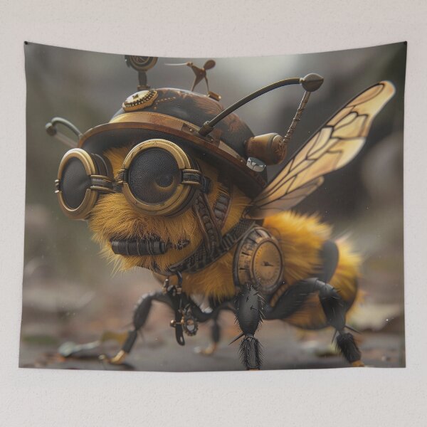 Item preview, Adorable Steampunk Bee with Hat - A Buzzing Gift of Whimsical Delight designed and sold by Manimilo.