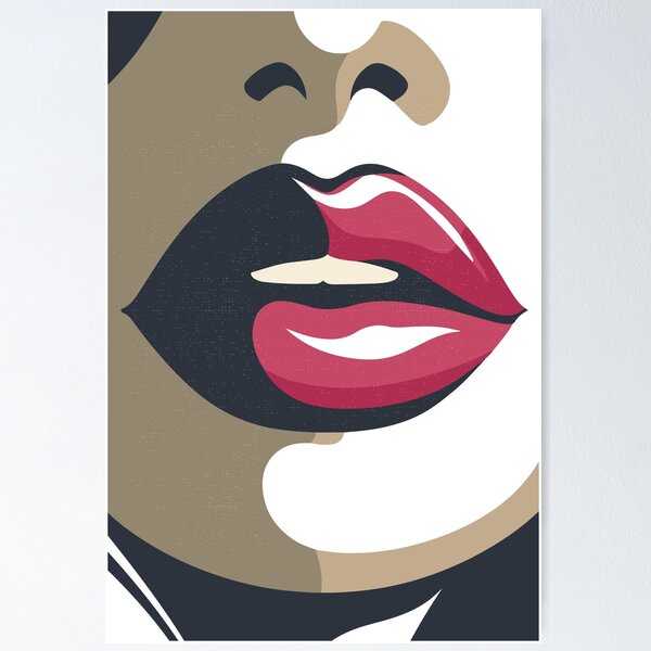 Item preview, Abstract Woman Female Lips Art, Modern bold aesthetics designed and sold by Radiant-R-art.