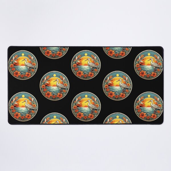 Item preview, Majestic White Stork at Sunset with Hawaiian Orchids designed and sold by NautiChic.