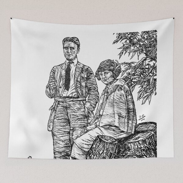 Item preview, ZELDA and F. SCOTT FITZGERALD ink portrait .1 designed and sold by lautir.