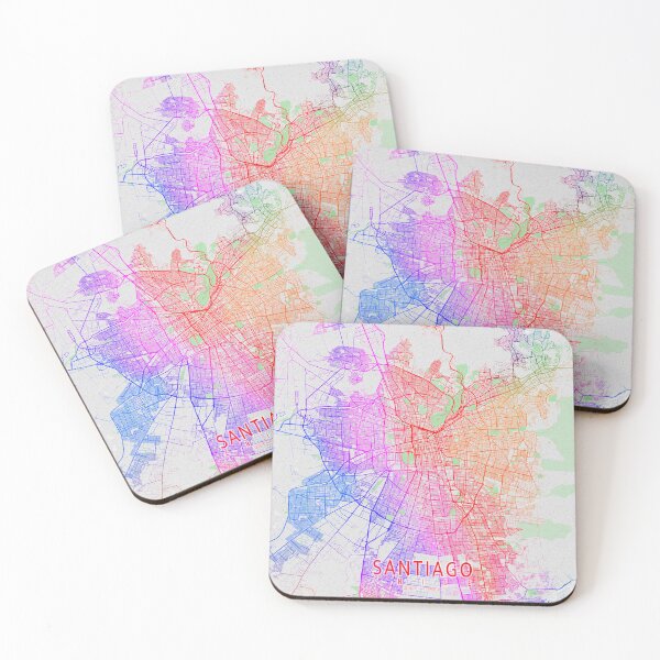 Item preview, Santiago, Chile City Map Typography - Colorful designed and sold by deMAP.