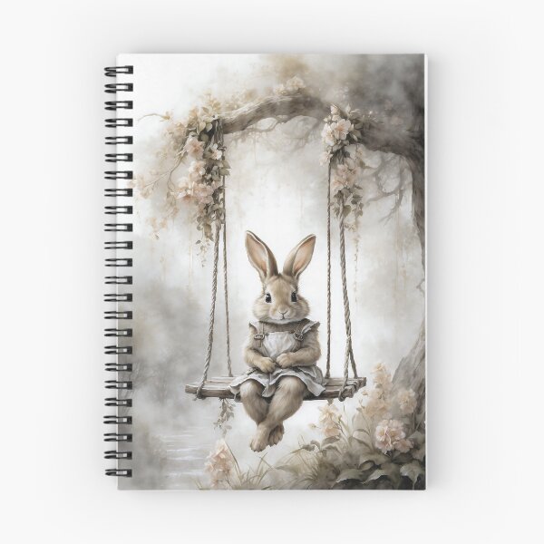 Item preview, Cute Bunny on a Swing - Vintage Watercolor Art Print designed and sold by Sergey Sedunov.