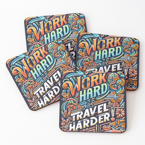 Item preview, Trabaja duro, viaja más duro, tipografía. designed and sold by maxmaj.