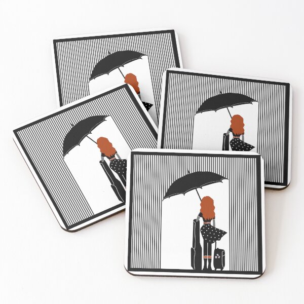 Item preview, Rock Girl Is Travelling In The Rain with Frame designed and sold by ByBudu.