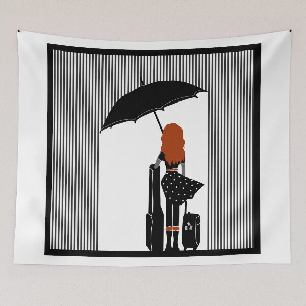 Item preview, Rock Girl Is Travelling In The Rain with Frame designed and sold by ByBudu.