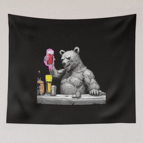 Item preview, Bear zombie enjoying beer designed and sold by mikoto-K09.