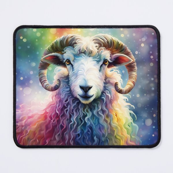 Item preview, Exmoor Horn Sheep Rainbow Watercolour designed and sold by xHollysGraphics.