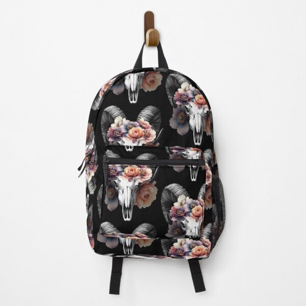 Item preview, Skull with flowers, Gothic art, Mountain Goat designed and sold by Pretzel-G92.