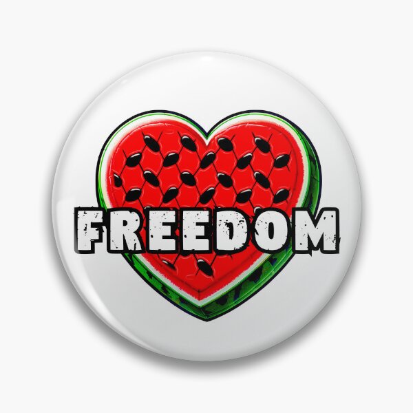 Item preview, Free Palestine Watermelon Keffiyeh Heart designed and sold by 4TeeToo.