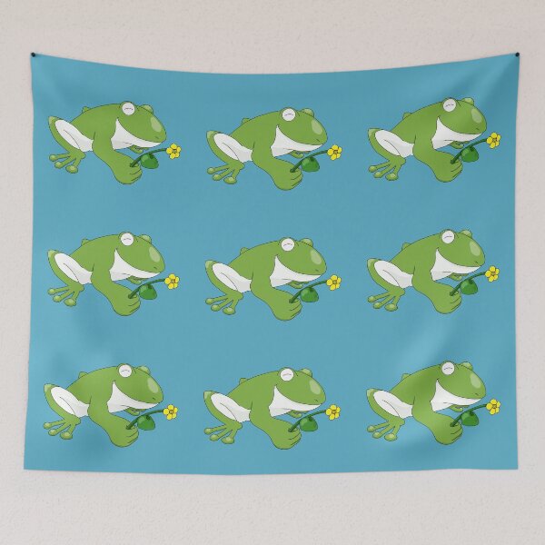 Item preview, Cute Frog and Marsh Marigold designed and sold by HugSomeNettles.