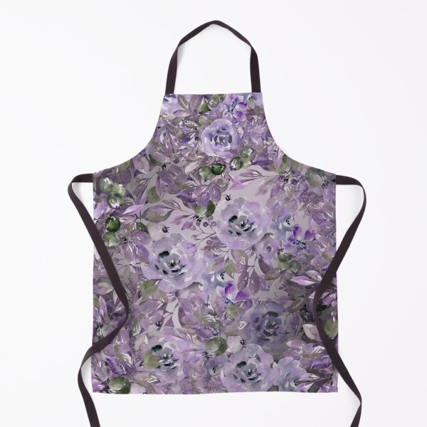 Item preview, Purple Flowers Green Plants Dark Background designed and sold by Asmaa Abdul-Azim.