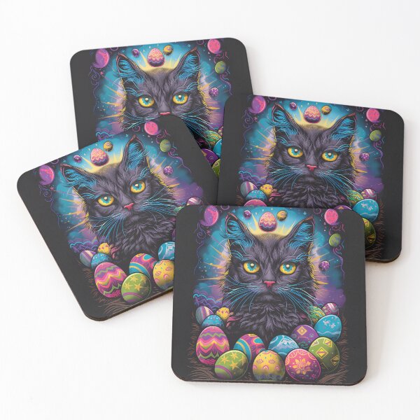 Item preview, Easter Cat: Spring Holiday, Black Cat, Easter Bunny designed and sold by Fantasy Masterpiece.