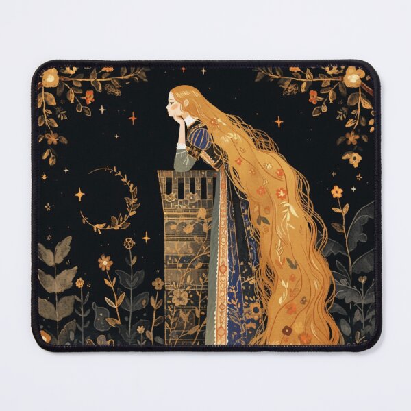 Item preview, The long-haired princess contemplates atop the tower - a fairy tale story designed and sold by StellaHarper.