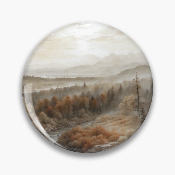Item preview, Autumn Forest with River - Vintage Watercolor Landscape designed and sold by Sergey Sedunov.