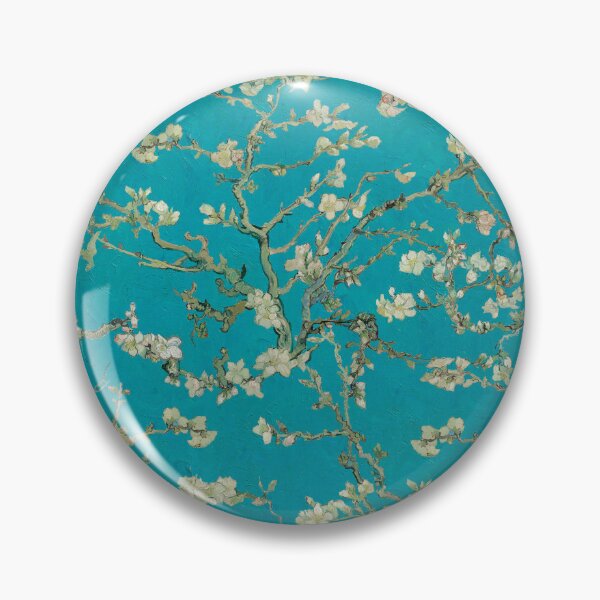 Item preview, Vincent Van Gogh Almond Blossom on Teal Blue Background  designed and sold by Delinda Graphic Studio.