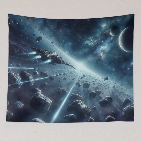 Item preview, Spaceship racing in the rings of a planet designed and sold by fireytoad.