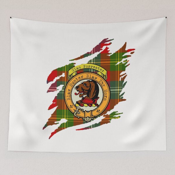 Item preview, Forrester Crest Scottish Surname Tartan designed and sold by BagTown Clans.