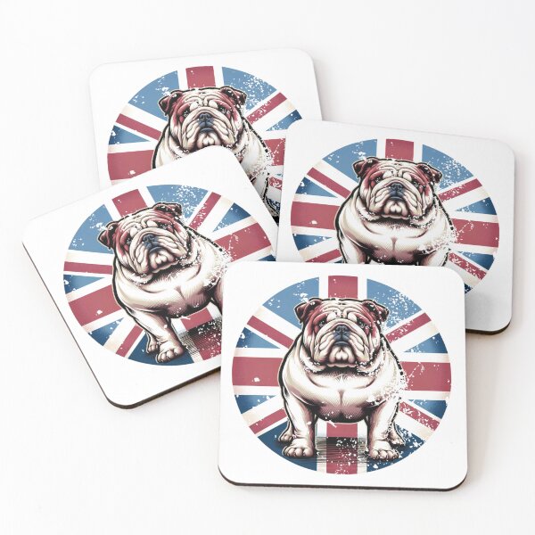 Item preview, Majestic British Bulldog with Union Jack Background Distressed Effect designed and sold by Guitargeorge197.