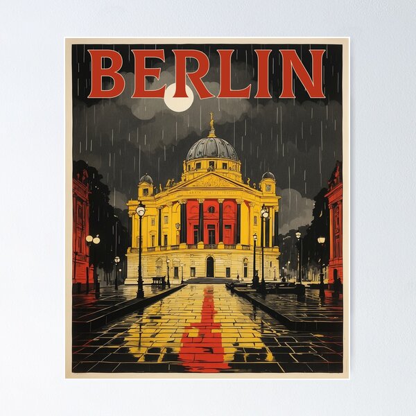 Artikelvorschau, Berlin Rainy Night Vintage Reiseplakat entworfen und verkauft von TravelersGems.