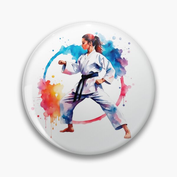Item preview, Colorful Watercolor Fighter Girl In Kimono designed and sold by anyasevchenko.