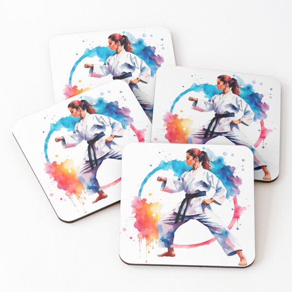 Item preview, Colorful Watercolor Fighter Girl In Kimono designed and sold by anyasevchenko.