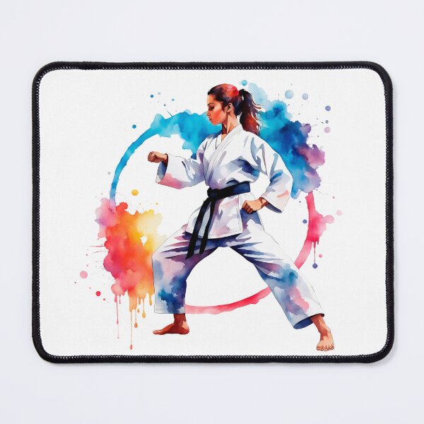 Item preview, Colorful Watercolor Fighter Girl In Kimono designed and sold by anyasevchenko.