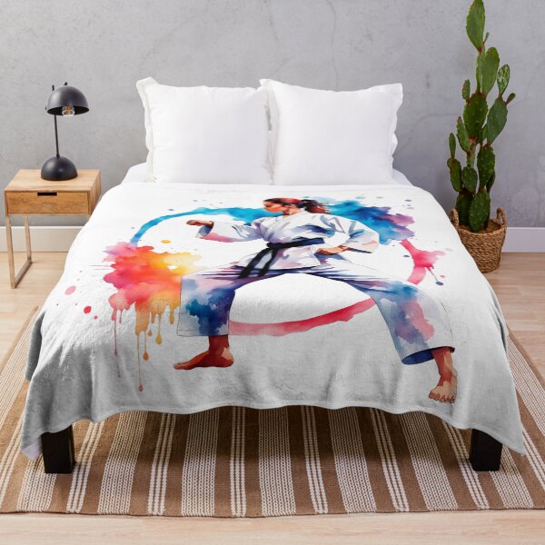Item preview, Colorful Watercolor Fighter Girl In Kimono designed and sold by anyasevchenko.