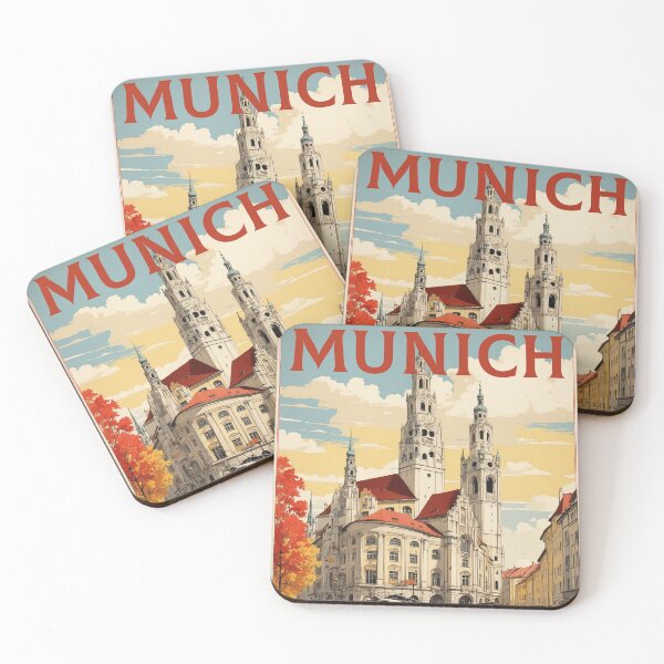 Item preview, Munich Germany Vintage Travel Poster designed and sold by TravelersGems.