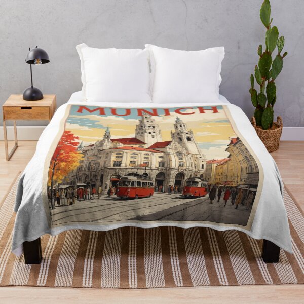 Item preview, Munich Germany Vintage Travel Poster designed and sold by TravelersGems.