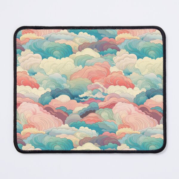 Item preview, Japanese style pastel clouds seamless pattern designed and sold by Onigokko.