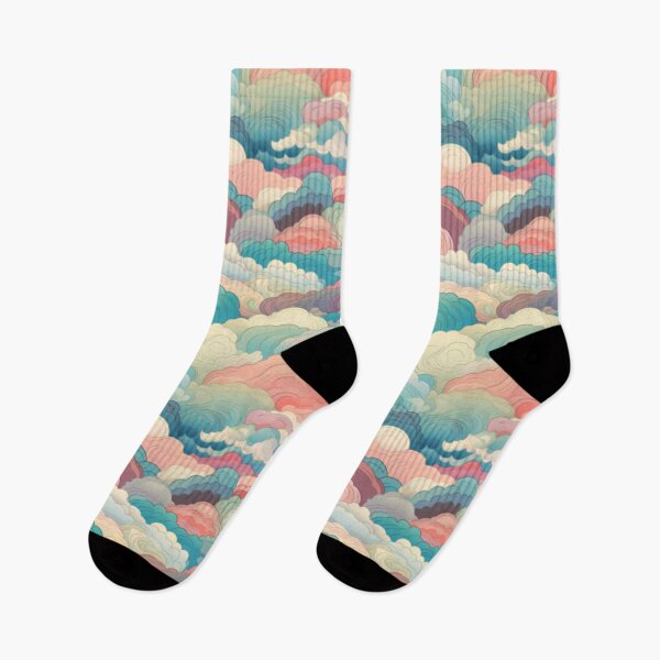 Item preview, Japanese style pastel clouds seamless pattern designed and sold by Onigokko.