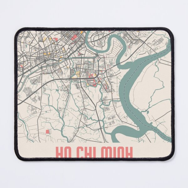 Item preview, Ho Chi Minh City Map Chalk Retro City Map Poster designed and sold by Peek-Designs.
