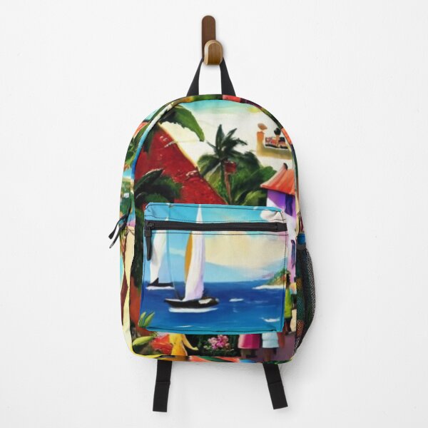 Item preview, Vibrant Caribbean Village Street View designed and sold by Colloquializms.