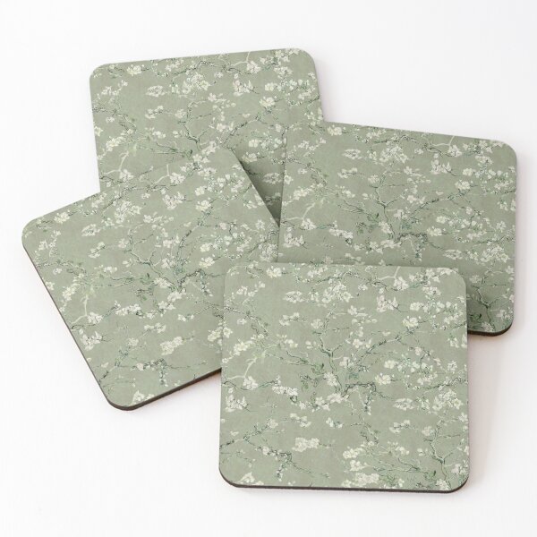 Item preview, Vincent Van Gogh Almond Blossom on Sage Green Background  designed and sold by Delinda Graphic Studio.