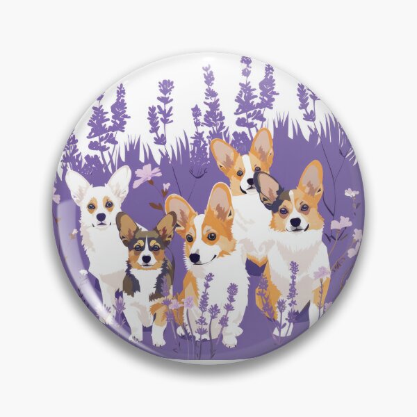 Item preview, Lavender with dogs - Corgis designed and sold by FlowersColorful.