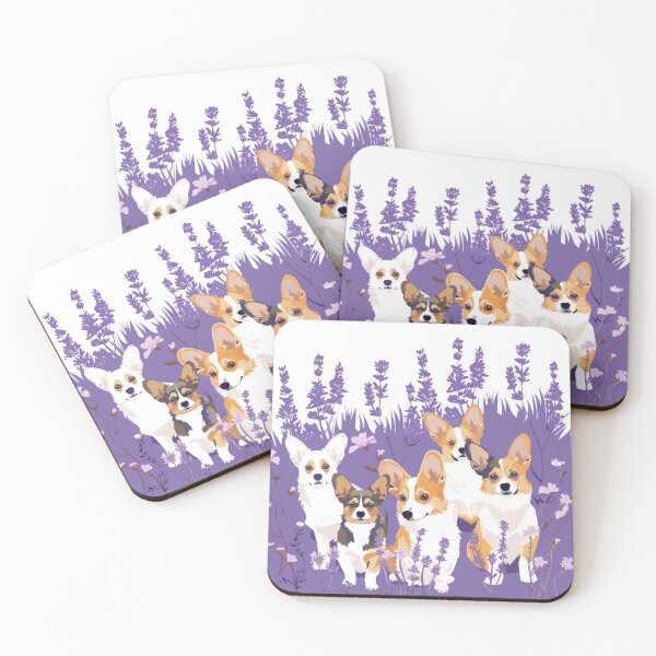 Item preview, Lavender with dogs - Corgis designed and sold by FlowersColorful.