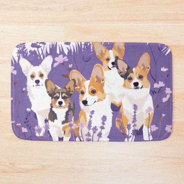 Item preview, Lavender with dogs - Corgis designed and sold by FlowersColorful.